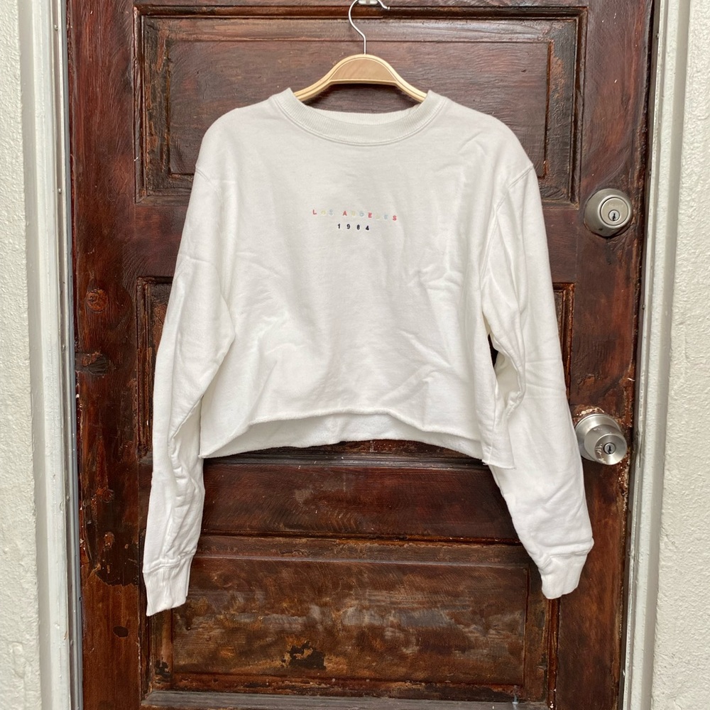 Brandy Melville White Cropped Los Angeles 1984